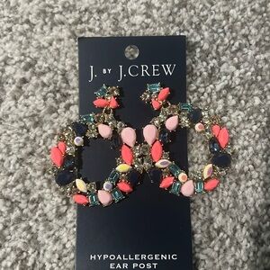 J crew hoop earrings - pretty stone details
